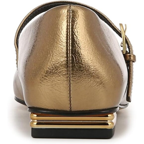 Franco Sarto Womens Bronze Metallic Faux Leather Tinsley Mary Jane Ballet Flats - Picture 3 of 9